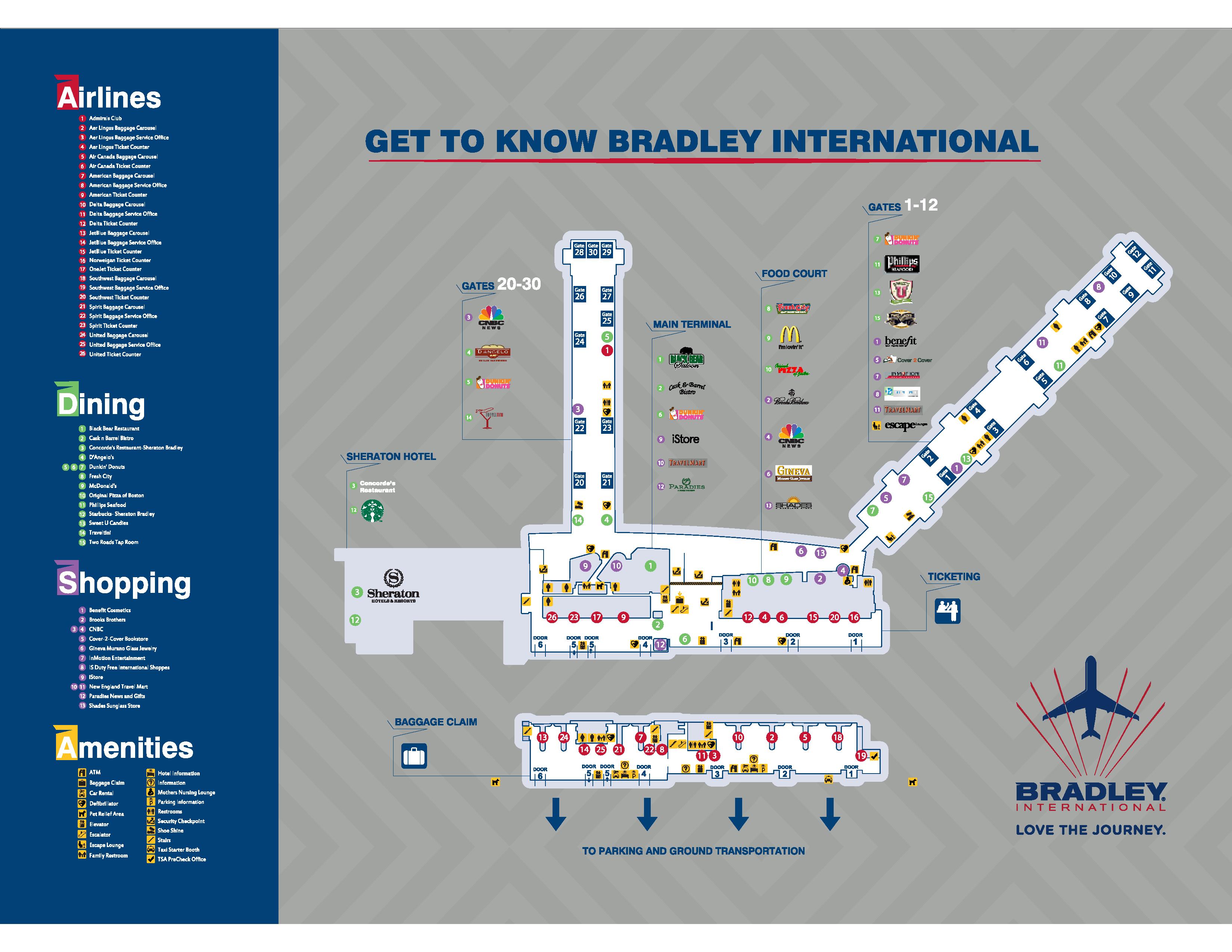 Bradley International Airport Terminal Map Maps | Bradley International Airport