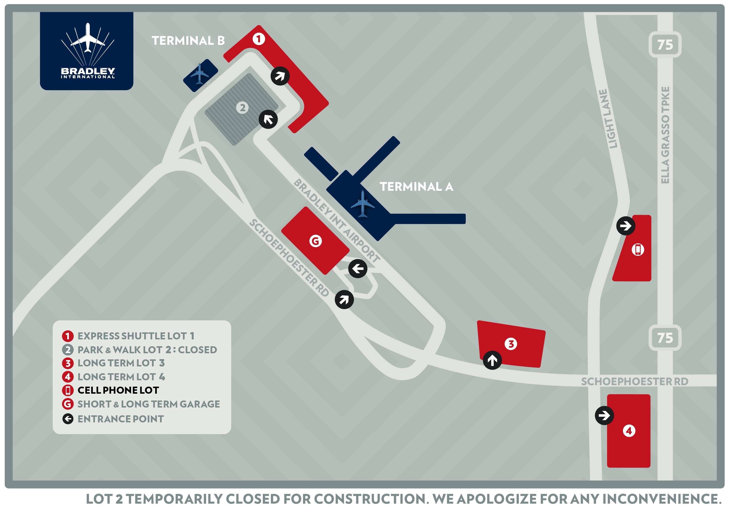 Bradley Airport Parking Map Maps | Bradley International Airport