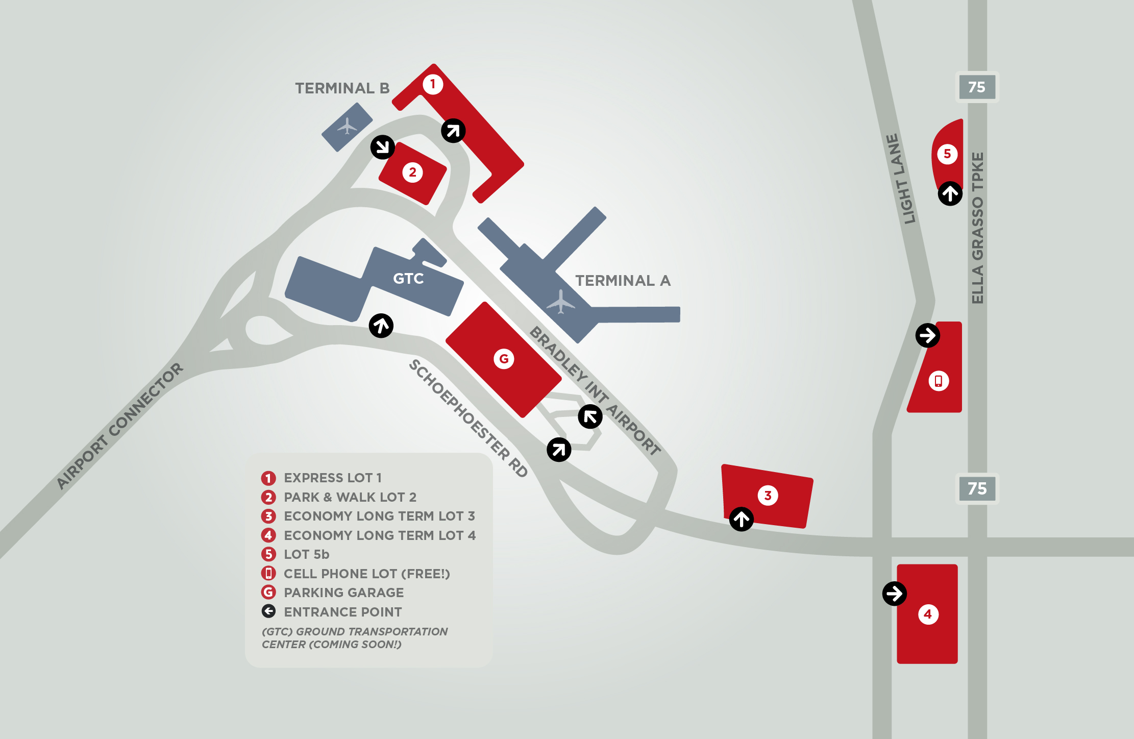 Maps Bradley International Airport