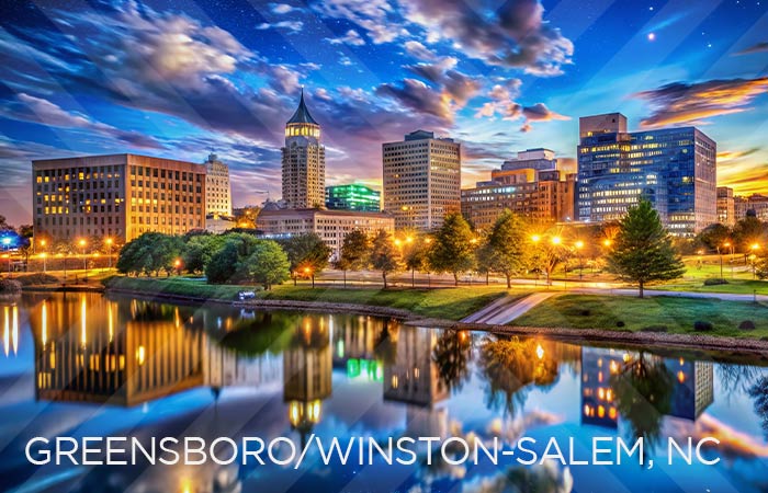 Scenic photo of the city of Greensboro, North Carolina